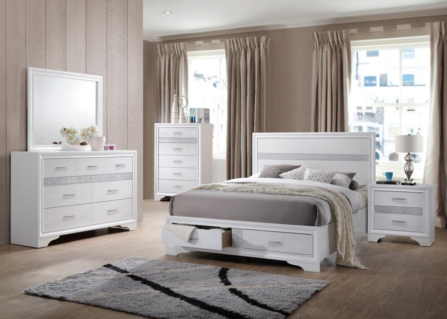 Modal Additional Images for Miranda 51-inch Wood Eastern King Storage Panel Bed White