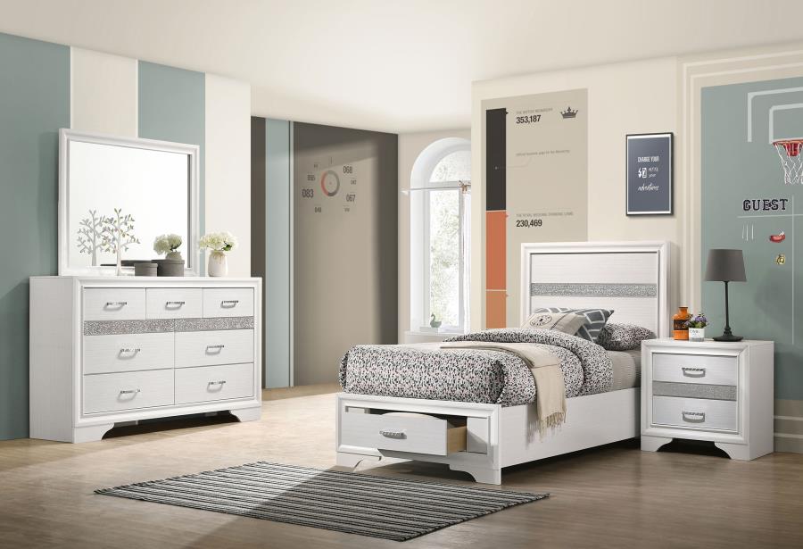 (image for) Miranda 4-piece Twin Bedroom Set White - Click Image to Close