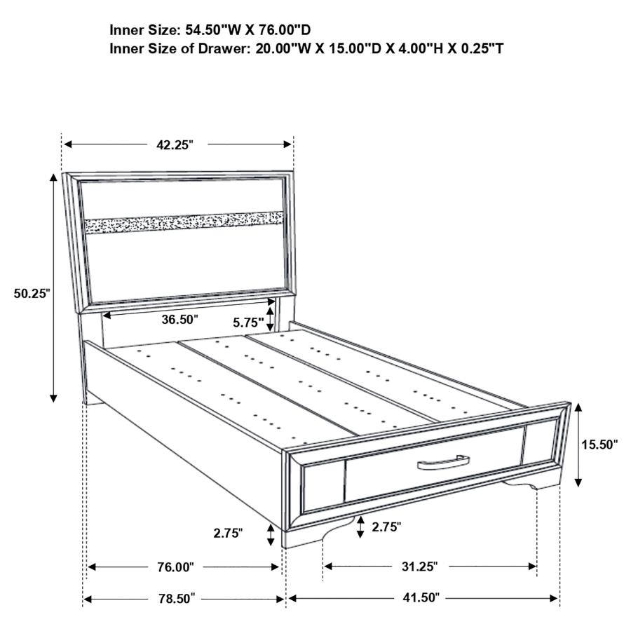 (image for) Miranda 4-piece Twin Bedroom Set White