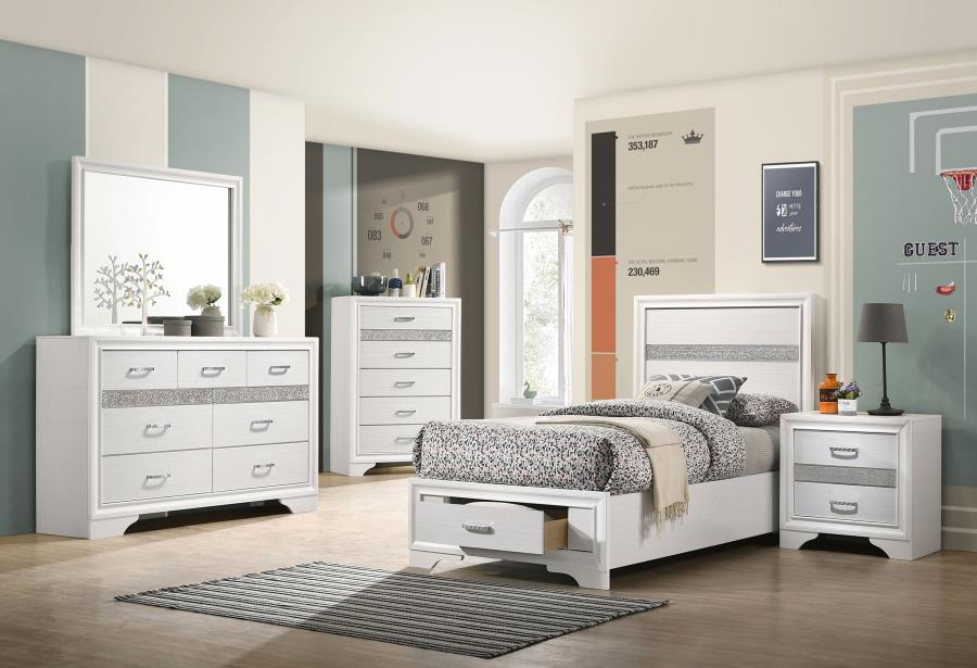 (image for) Miranda 5-piece Twin Bedroom Set White - Click Image to Close