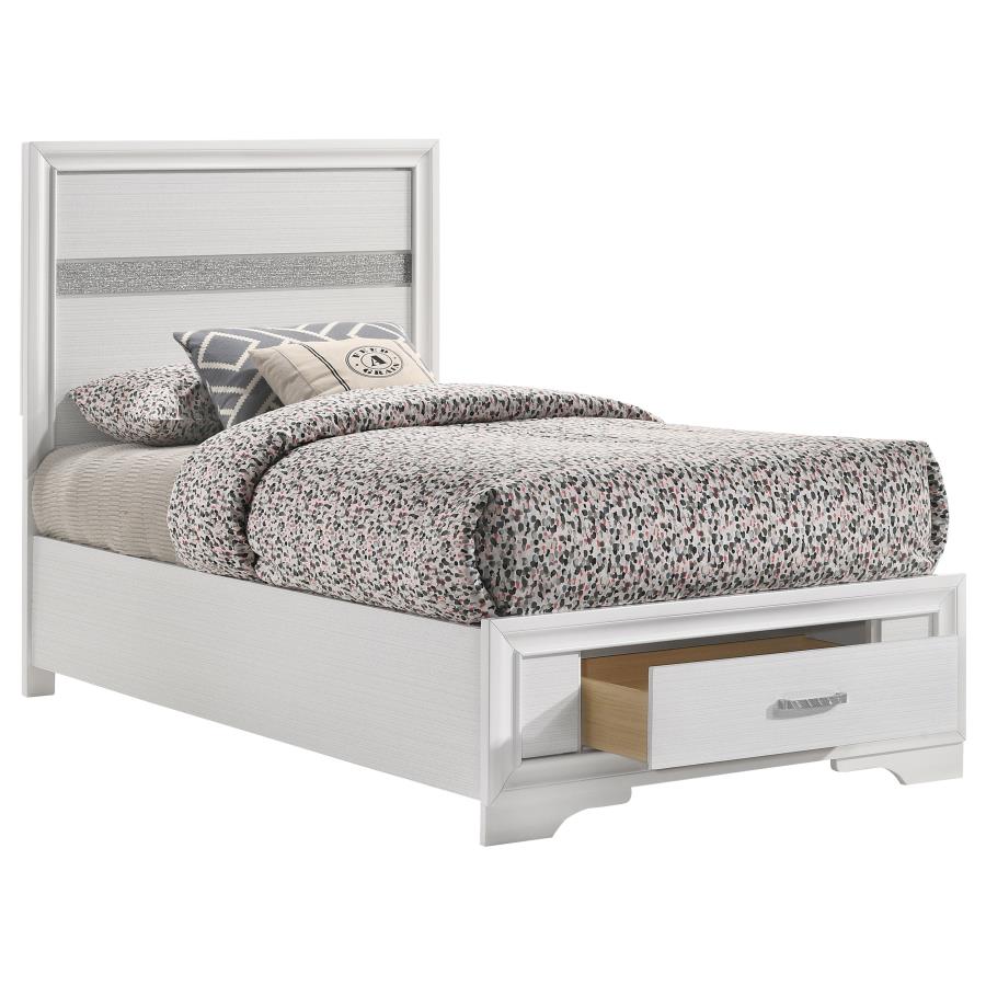 (image for) Miranda Wood Twin Storage Panel Bed White