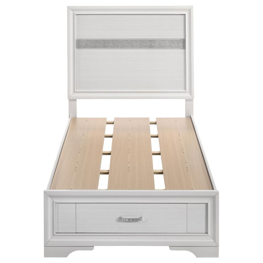 (image for) Miranda 51-inch Wood Twin Storage Panel Bed White