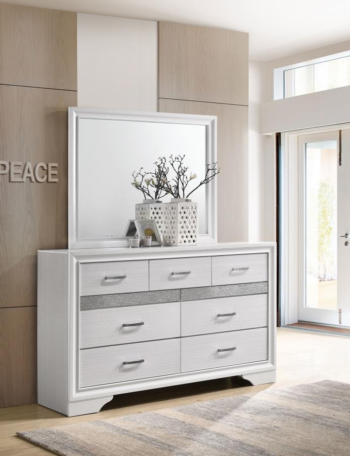 (image for) Miranda 7-drawer Dresser with Mirror White