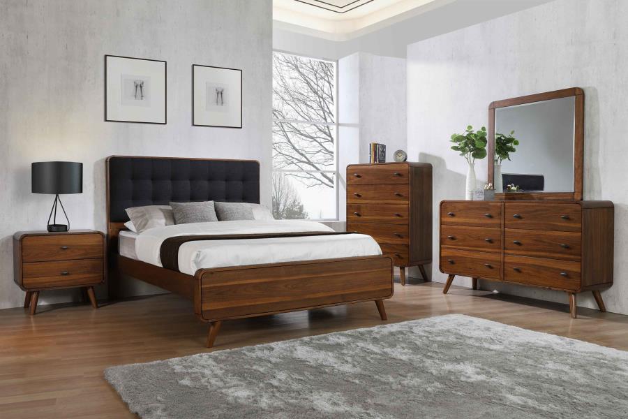 (image for) Robyn 4-piece Eastern King Bedroom Set Dark Walnut - Click Image to Close