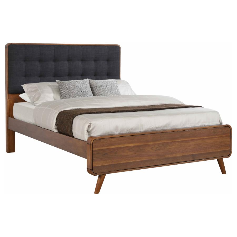 (image for) Robyn Wood California King Panel Bed Dark Walnut - Click Image to Close