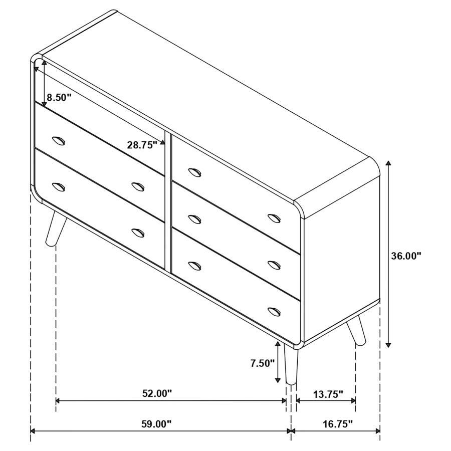 (image for) Robyn 6-drawer Dresser Dark Walnut