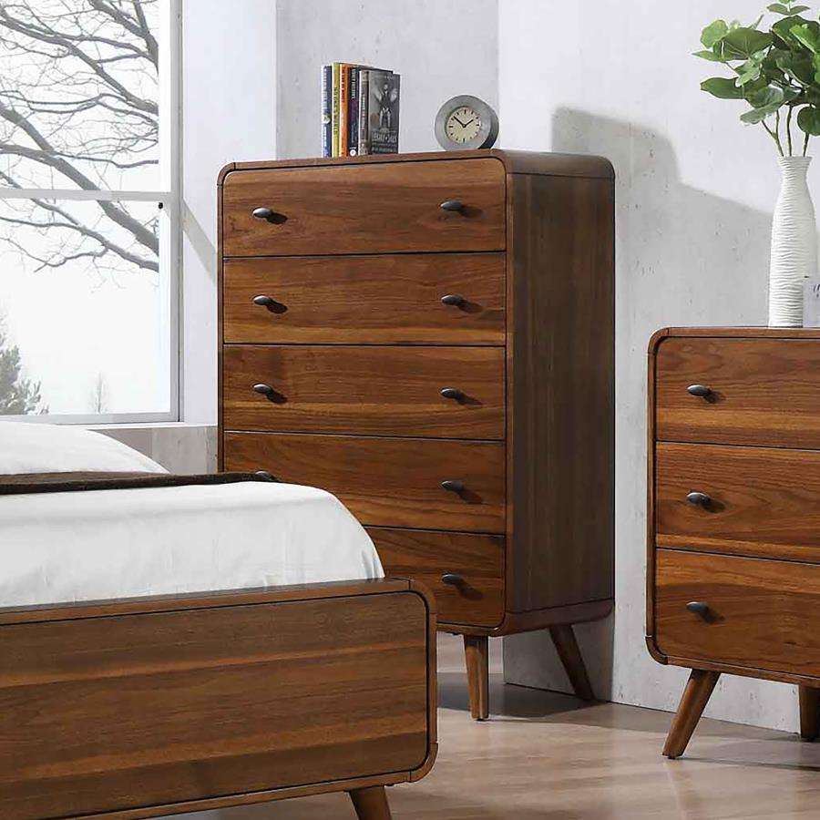 (image for) Robyn 5-drawer Bedroom Chest Dark Walnut