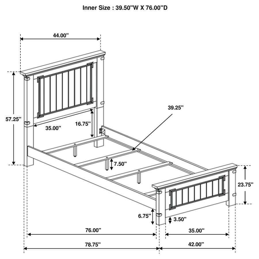 (image for) Brenner 5-piece Twin Bedroom Set Rustic Honey