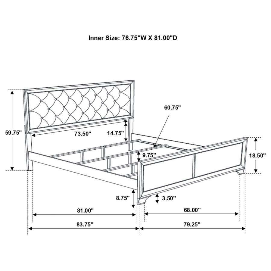 (image for) Beaumont 4-piece Eastern King Bedroom Set Champagne