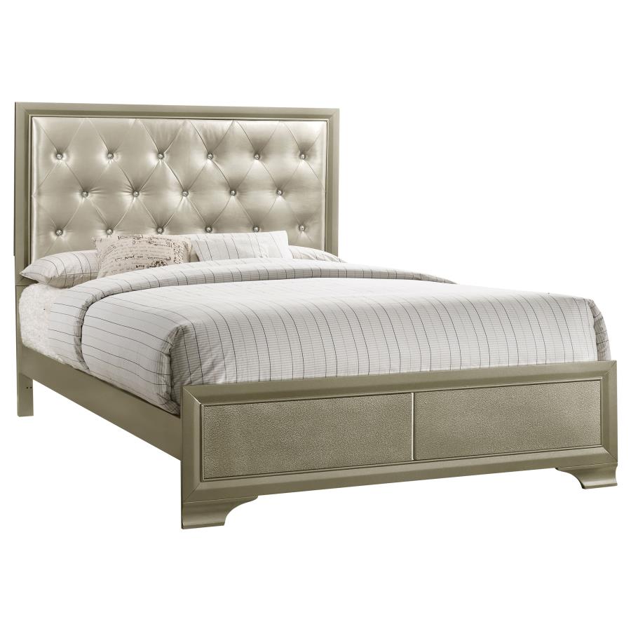 (image for) Beaumont Wood Eastern King Panel Bed Champagne - Click Image to Close