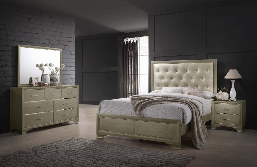 (image for) Beaumont 4-piece Queen Bedroom Set Champagne