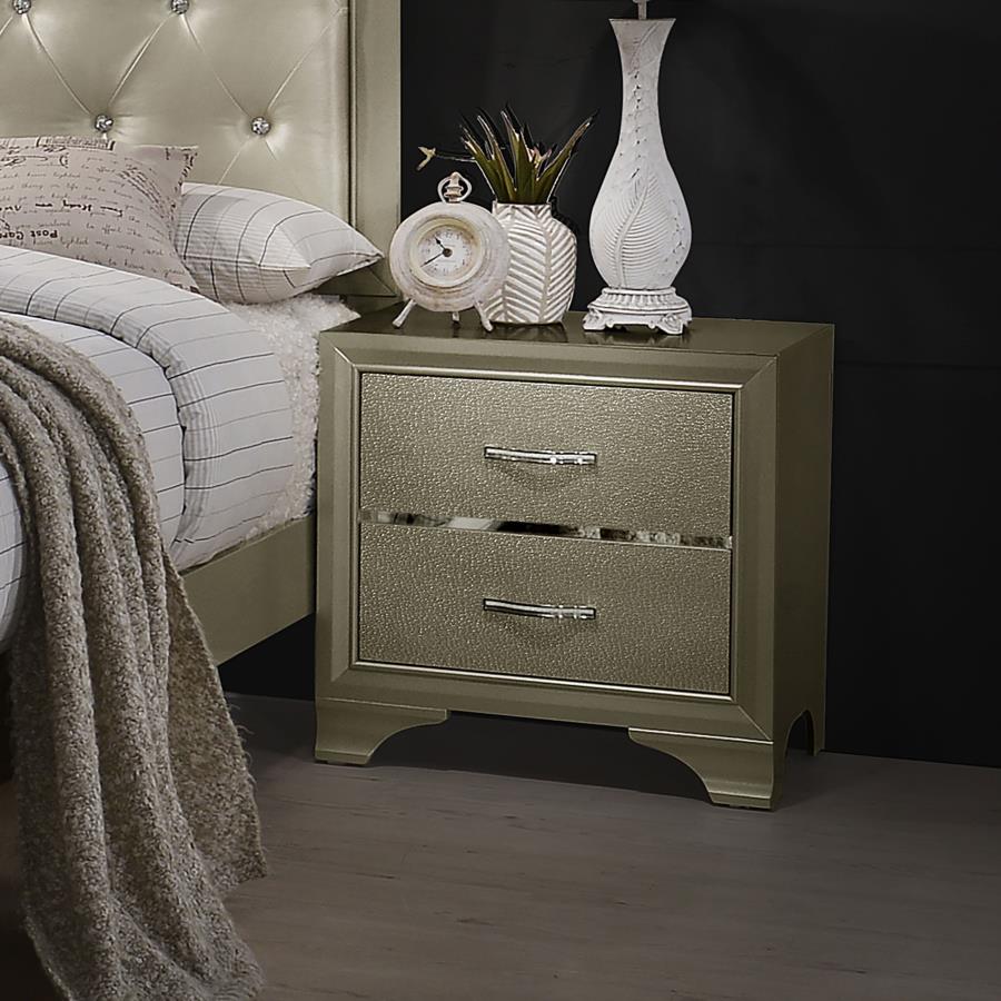 (image for) Beaumont 2-drawer Nightstand Champagne