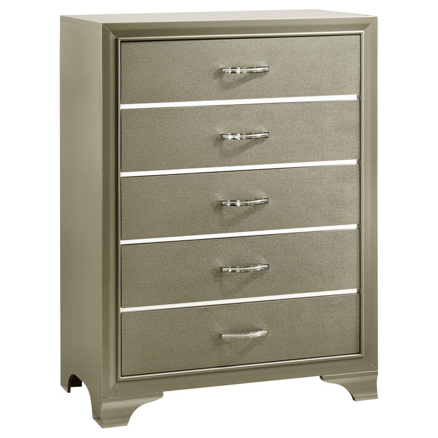 (image for) Beaumont 5-drawer Bedroom Chest Champagne - Click Image to Close