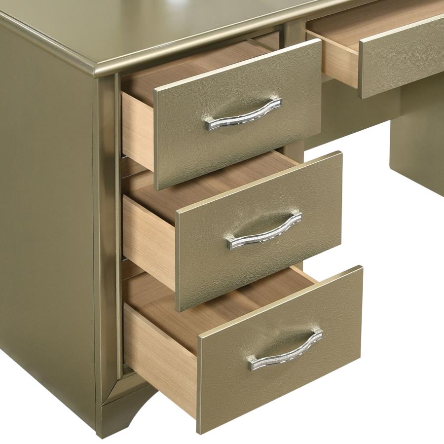 (image for) Beaumont 7-drawer Vanity Set with Lighting Champagne