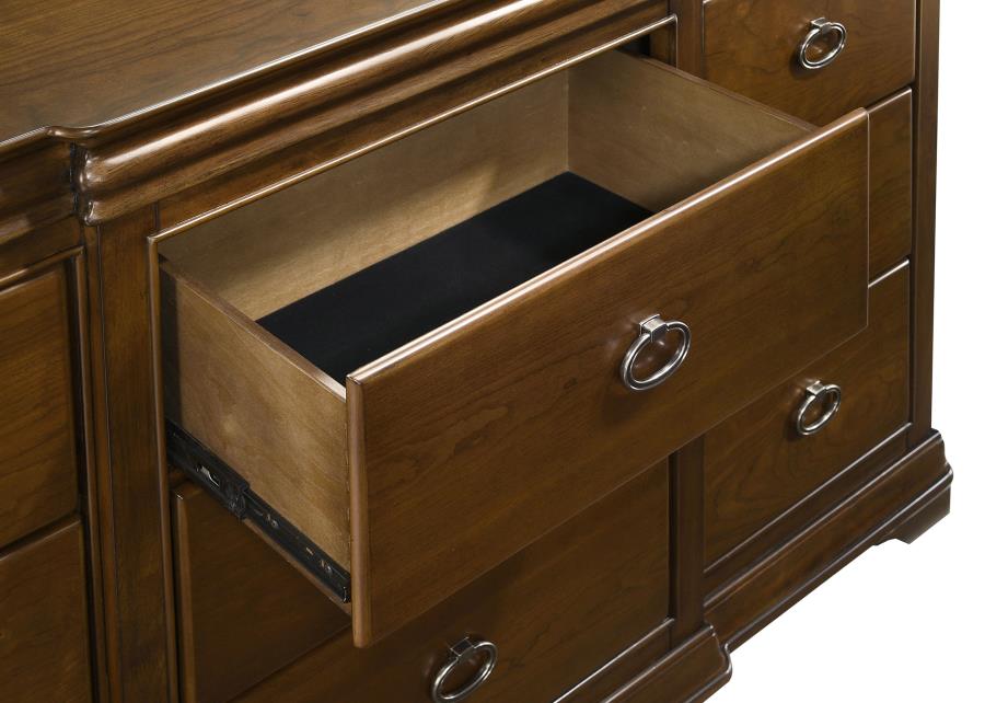 Garland 9-drawer Bedroom Dresser with Mirror Brown Cherry
