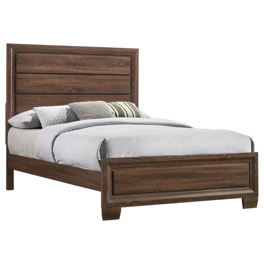 (image for) Brandon Wood Full Panel Bed Warm Brown