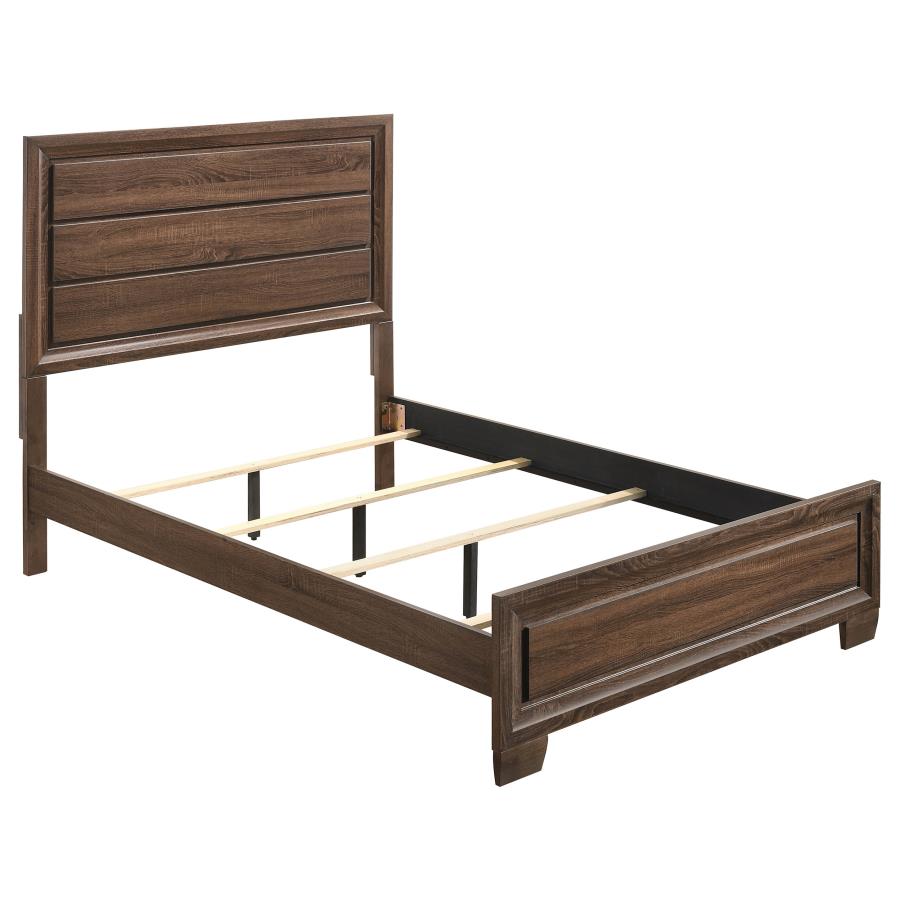 (image for) Brandon Wood Eastern King Panel Bed Warm Brown - Click Image to Close