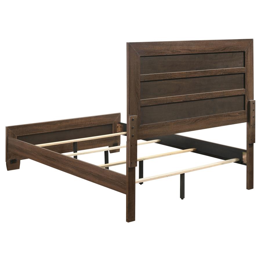 (image for) Brandon Wood Eastern King Panel Bed Warm Brown