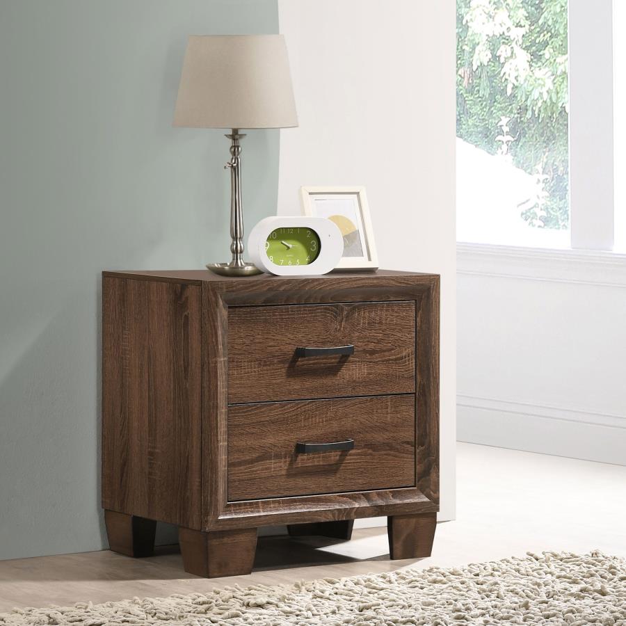 (image for) Brandon 2-drawer Nightstand Warm Brown