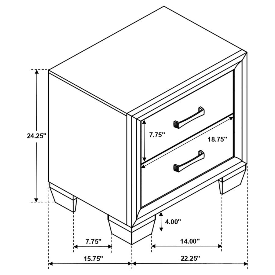 (image for) Brandon 2-drawer Nightstand Warm Brown