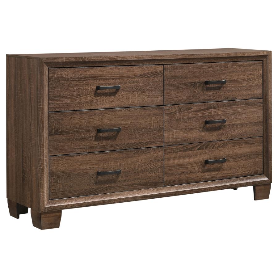 (image for) Brandon 6-drawer Dresser Warm Brown