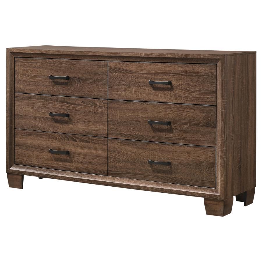 (image for) Brandon 6-drawer Dresser Warm Brown