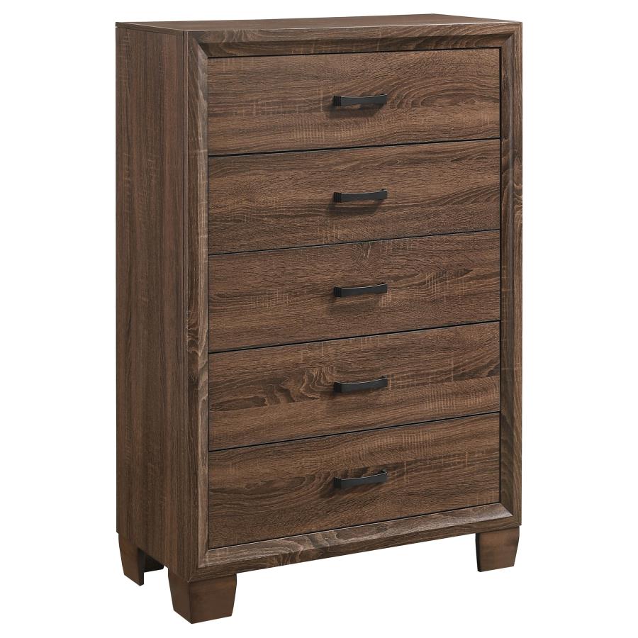 (image for) Brandon 5-drawer Bedroom Chest Warm Brown - Click Image to Close