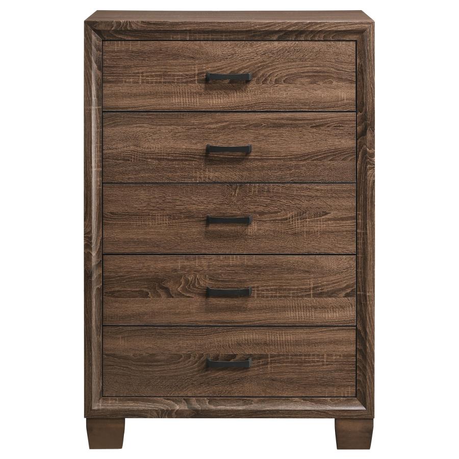 (image for) Brandon 5-drawer Bedroom Chest Warm Brown