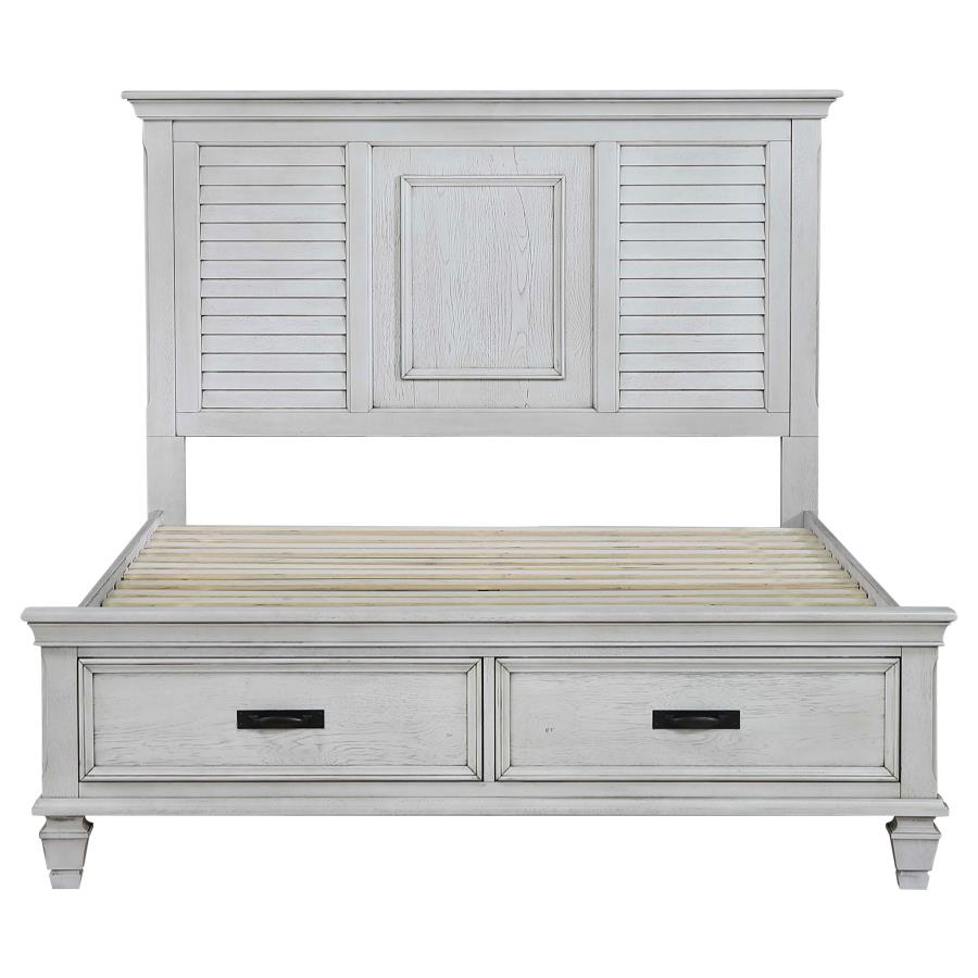 (image for) Franco 4-piece Eastern King Bedroom Set Distressed White