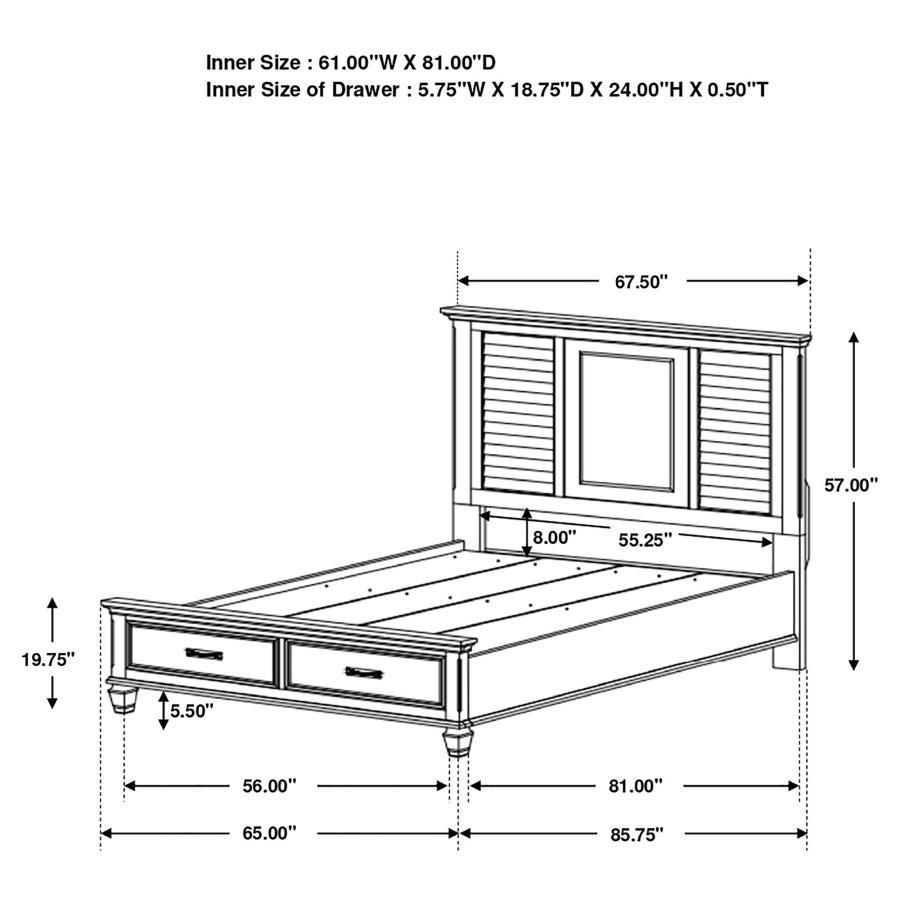 (image for) Franco 4-piece Queen Bedroom Set Distressed White