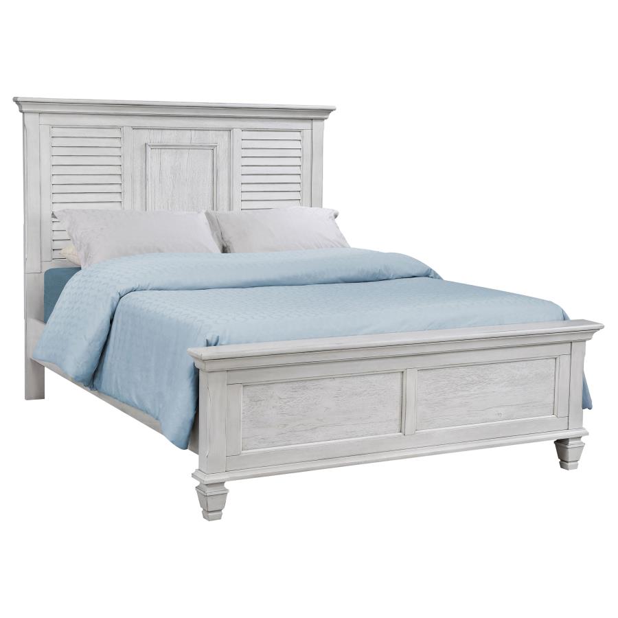 (image for) Franco 4-piece Eastern King Bedroom Set Distressed White