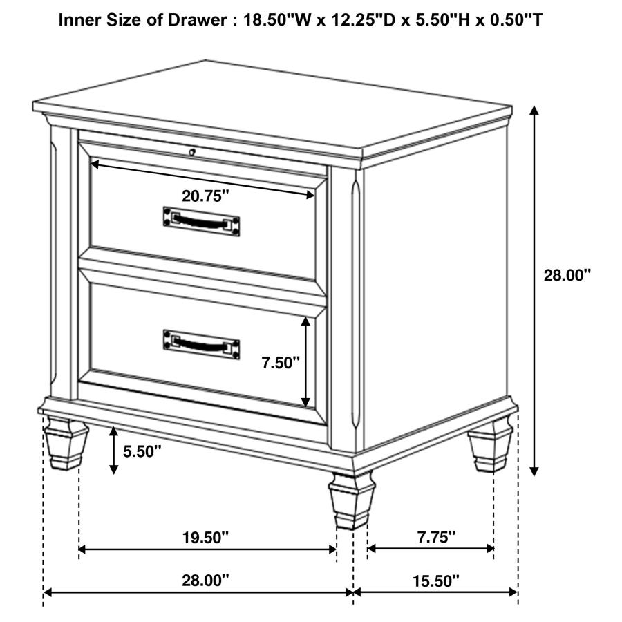 (image for) Franco 5-piece Eastern King Bedroom Set Distressed White