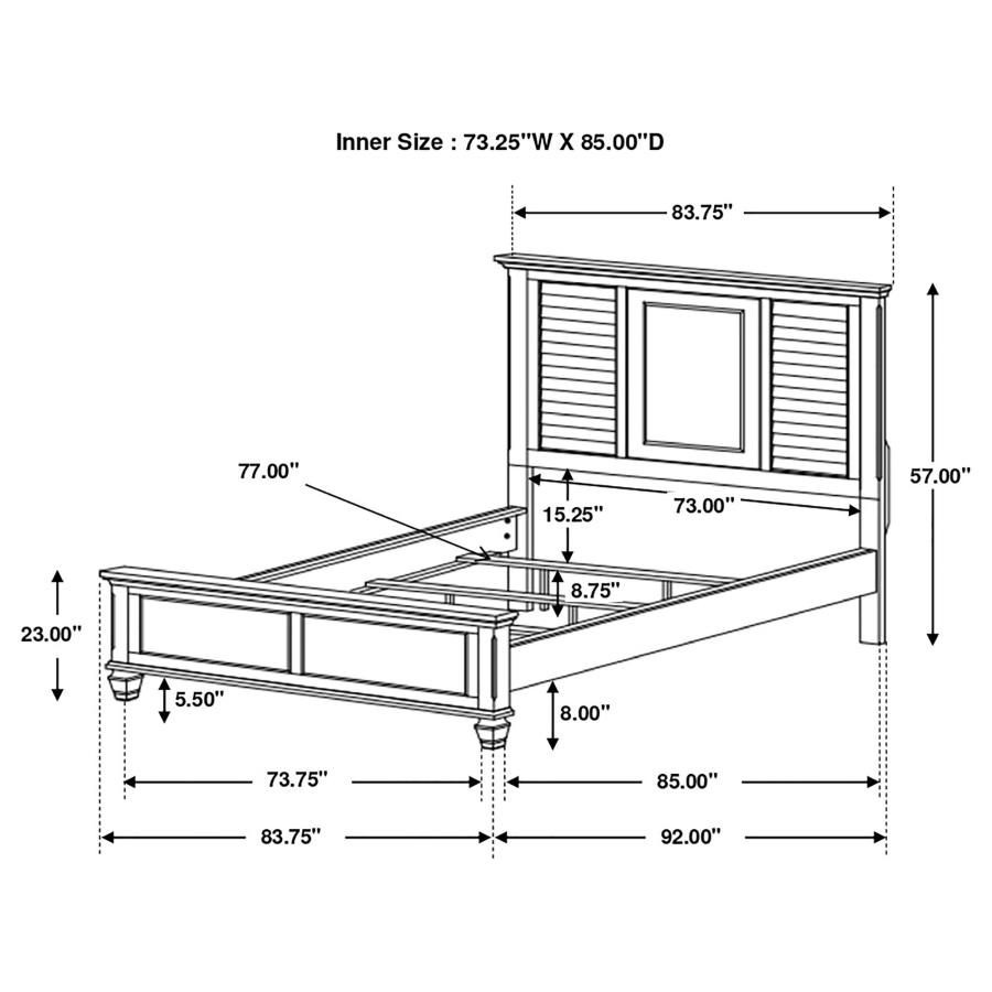 (image for) Franco 4-piece California King Bedroom Set Distressed White