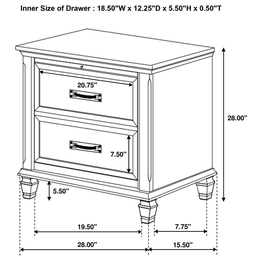 (image for) Franco 4-piece Queen Bedroom Set Distressed White