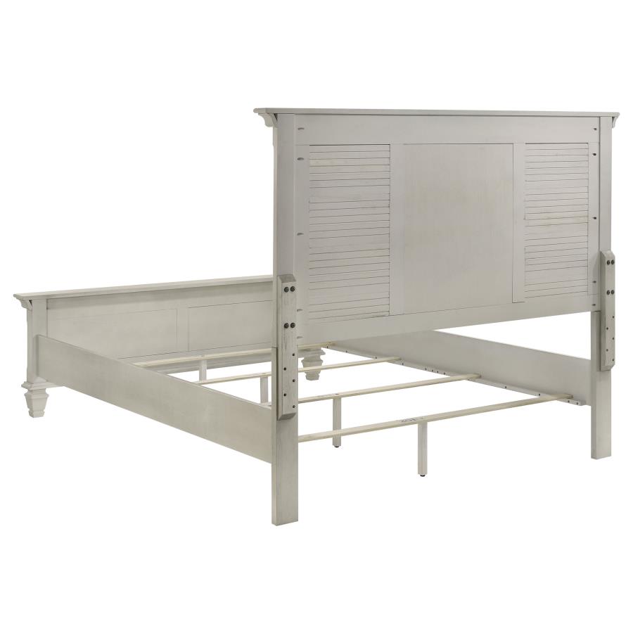 Franco Wood Queen Panel Bed Distressed White