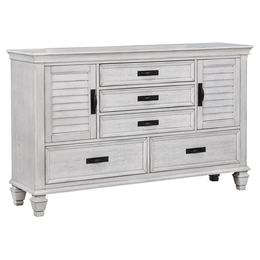 (image for) Franco 5-drawer Dresser Distressed White