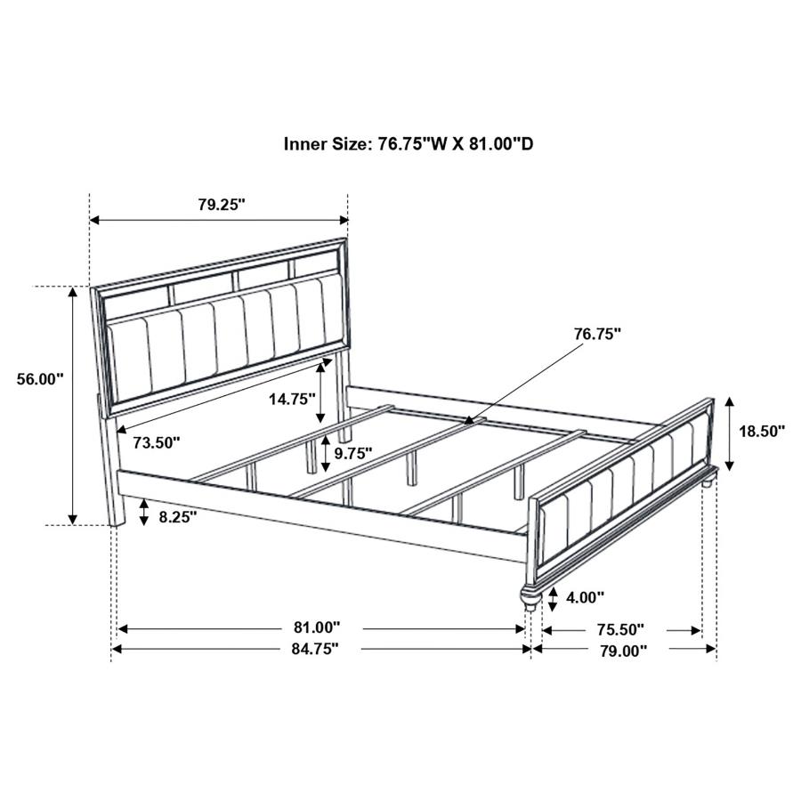 (image for) Barzini 4-piece Eastern King Bedroom Set White