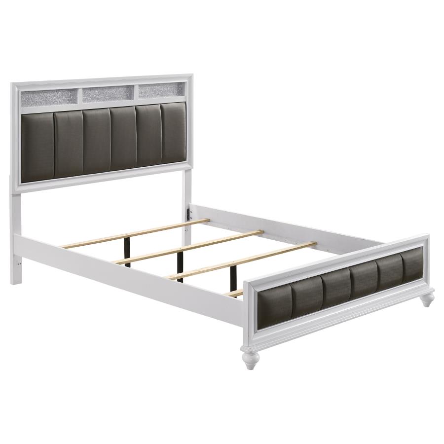 (image for) Barzini Wood Eastern King Panel Bed White