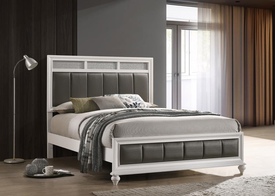 (image for) Barzini Wood Eastern King Panel Bed White