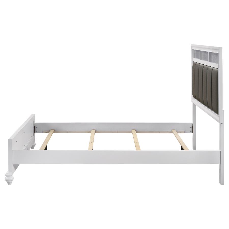 (image for) Barzini Wood Eastern King Panel Bed White