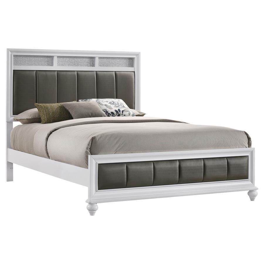 (image for) Barzini Wood California King Panel Bed White