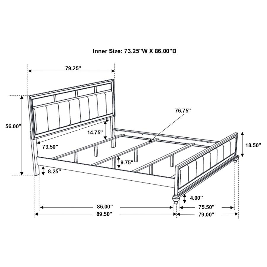 (image for) Barzini Wood California King Panel Bed White