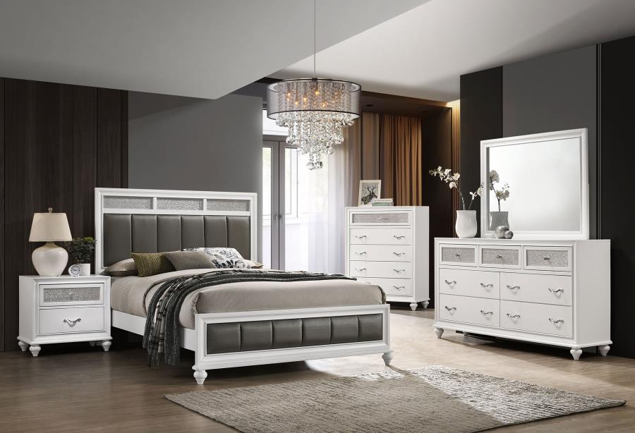 (image for) Barzini 4-piece Queen Bedroom Set White - Click Image to Close