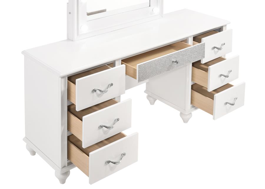 (image for) Barzini 7-drawer Vanity Set with Lighting White