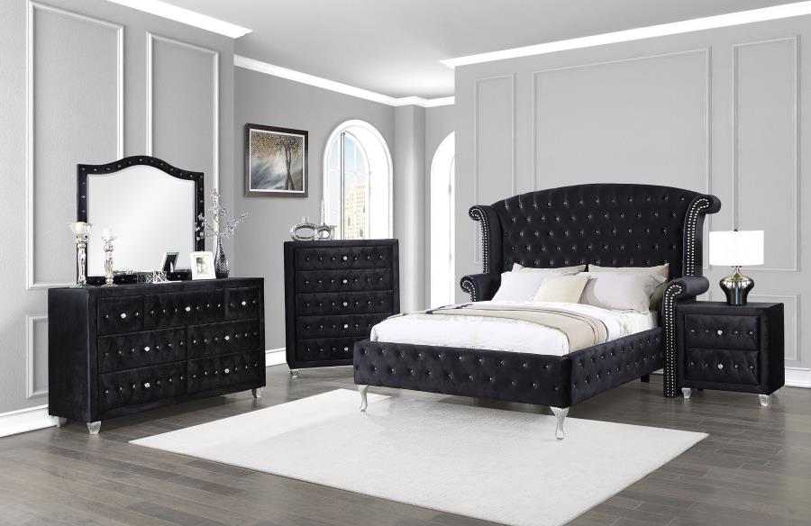 (image for) Deanna 5-piece Eastern King Bedroom Set Black - Click Image to Close