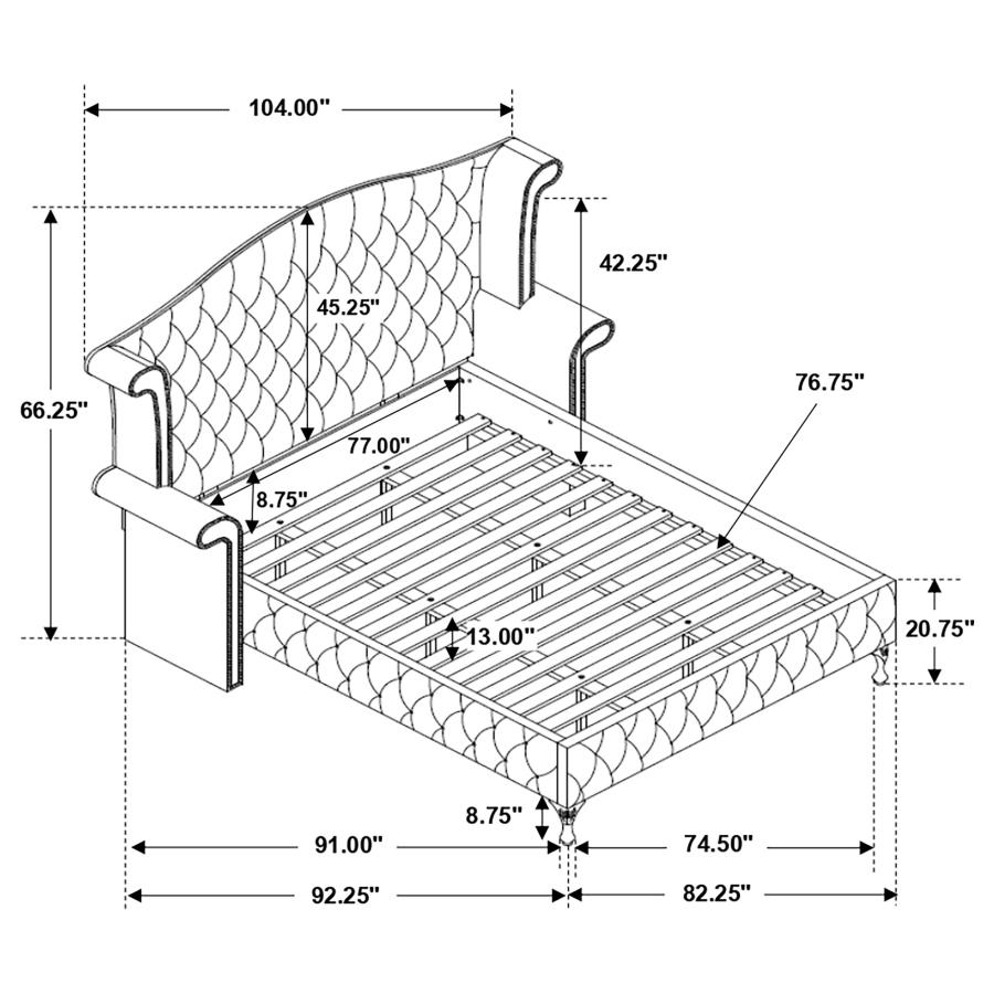 (image for) Deanna Upholstered California King Wingback Bed Black