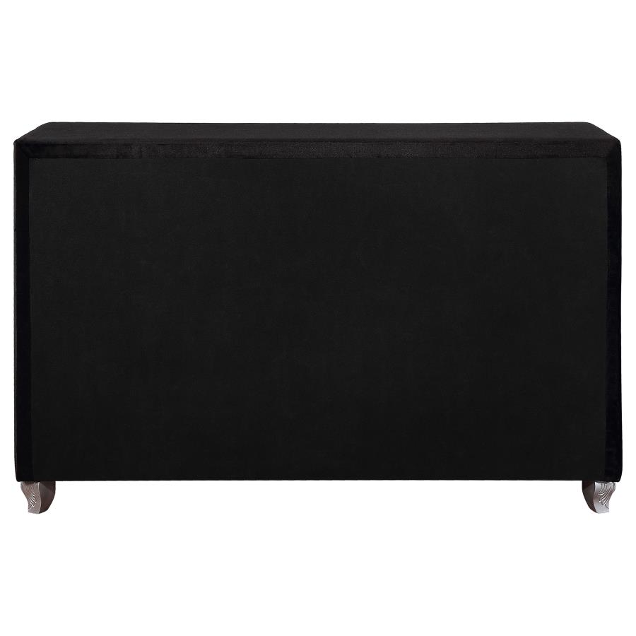 (image for) Deanna 7-drawer Upholstered Dresser Black