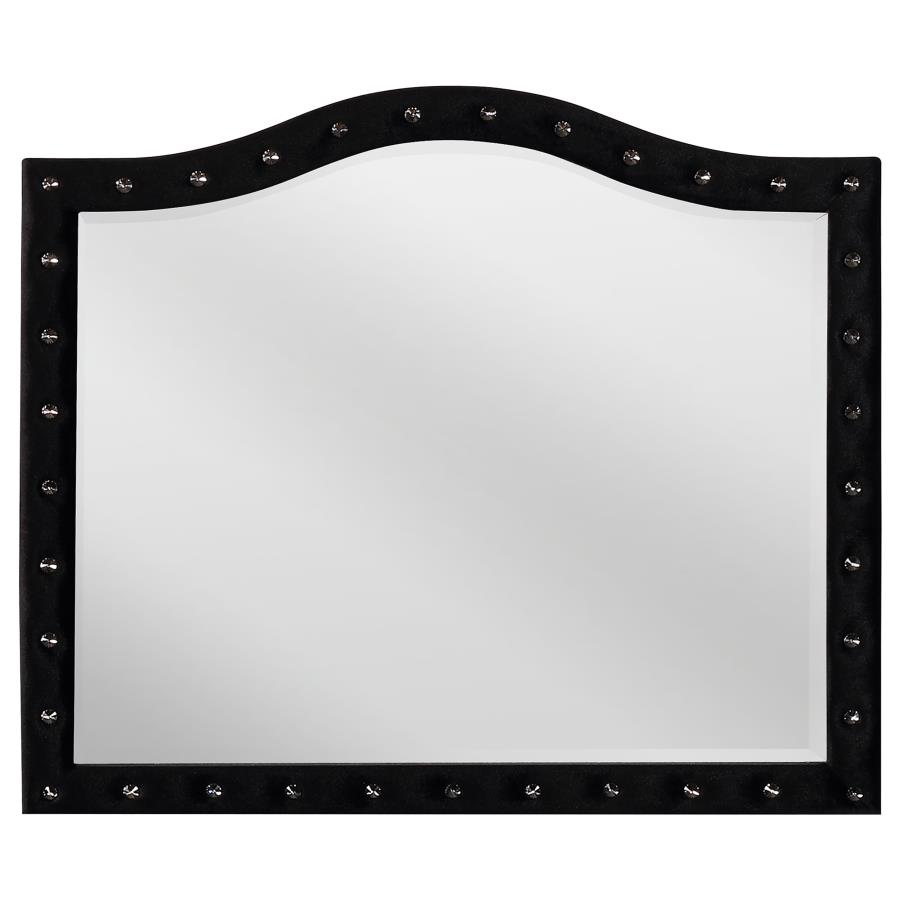 (image for) Deanna Upholstered Dresser Mirror Black