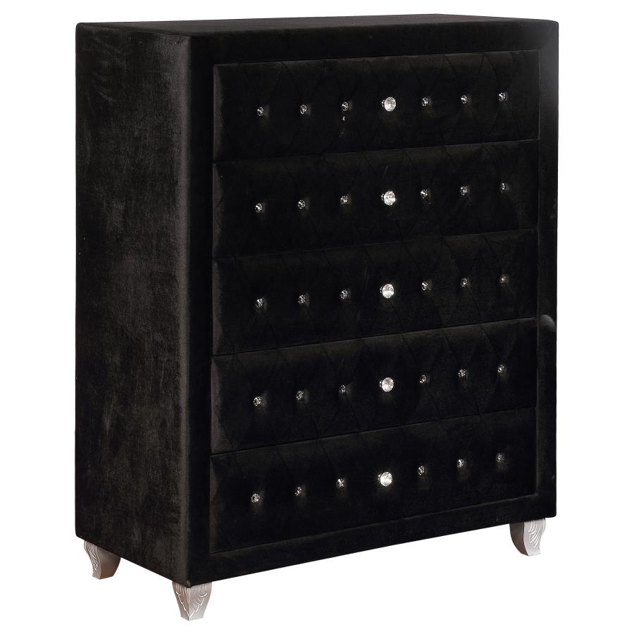 (image for) Deanna 5-drawer Bedroom Chest Black