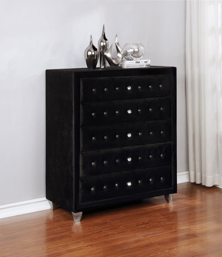 (image for) Deanna 5-drawer Bedroom Chest Black